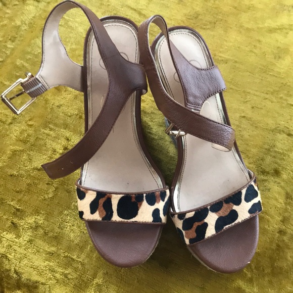 Jessica Simpson Animal Print Wedges - Picture 1 of 3
